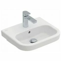 VILLEROY & BOCH V&B Architectura Wall Hung Basin With Overflow - 450mm X 380mm - 1 Tap Hole - White Alpin - 43734501