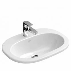 VILLEROY & BOCH V&B O.Novo Inset Basin With Overflow - 560mm Wide - 1 Tap Hole - White Alpin - 41615601