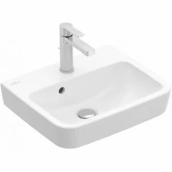 VILLEROY & BOCH V&B O.Novo Wall Hung Basin With Overflow - 500mm Wide - 1 Tap Hole - White - 43445001