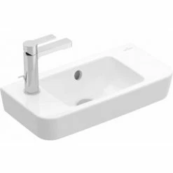 VILLEROY & BOCH V&B O.novo Wall Hung Basin With OverFlow - 500mm Wide - Right Hand Tap Hole - White Alpin - 4342R501