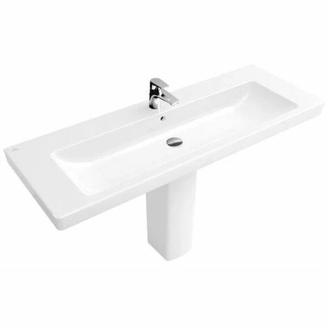 VILLEROY & BOCH V&B Subway 2.0 Wall Hung Basin with overflow - 1300mm Wide - 1 tap hole - White - 7176D001 VILLEROY & BOCH V&B Subway 2.0 Wall Hung Basin With Overflow - 1300mm Wide - 1 Tap Hole - White - 7176D001 -VILLEROY & BOCH shop 57914741 1