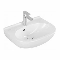 VILLEROY & BOCH V&B O.Novo Cloakroom Wall Hung Basin With Overflow - 500mm Wide - 1 Tap Hole - White Alpin - 53605001