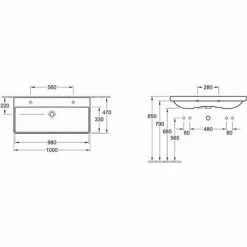 VILLEROY & BOCH V&B Avento Vanity Basin With Overflow - 1000mm Wide - 1 Tap Hole - White Alpin - 4156A501 -VILLEROY & BOCH shop 57914871 2