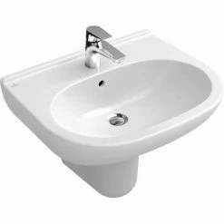 VILLEROY & BOCH V&B O.Novo Wall Hung Basin With Overflow - 550mm Wide - 1 Tap Hole - White Alpin - 51605501