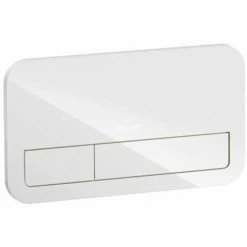 VILLEROY & BOCH V&B ViConnect Toilet Dual Flush Plate - 269mm X 161mm - Glass Glossy White - 922400RE