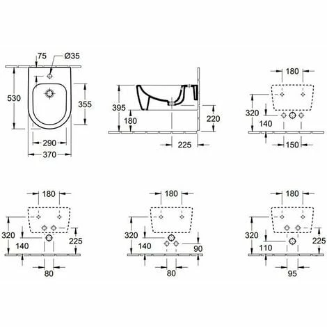 VILLEROY & BOCH V&B Avento Wall Hung Bidet with Overflow - 1 Tap Hole - White Alpin - 54050001 VILLEROY & BOCH V&B Avento Wall Hung Bidet With Overflow - 1 Tap Hole - White Alpin - 54050001 -VILLEROY & BOCH shop 58066077 2