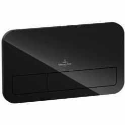 VILLEROY & BOCH V&B ViConnect Toilet Dual Flush Plate - 269mm X 161mm - Glass Glossy Black - 922400RB