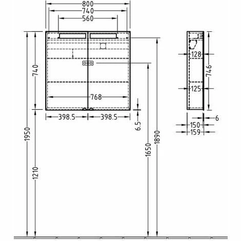VILLEROY & BOCH V&B Reflection 2 Door LED Mirror Cabinet - 800mm Wide - A356G800 VILLEROY & BOCH V&B Reflection 2 Door LED Mirror Cabinet - 800mm Wide - A356G800 -VILLEROY & BOCH shop 58066090 2