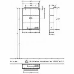Villeroy & Boch My View One 2 Door LED Mirror Cabinet - 607mm X 746mm - A439G600 6 Villeroy & Boch My View One 2 Door LED Mirror Cabinet - 607mm X 746mm - A439G600 -VILLEROY & BOCH shop 60475869 5