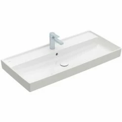 VILLEROY & BOCH VB Collaro Schrankwaschtisch 4A331G 1000x470mm Eckig Mit Überlauf Weiß Alpin